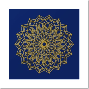 Golden Mandala Design Posters and Art